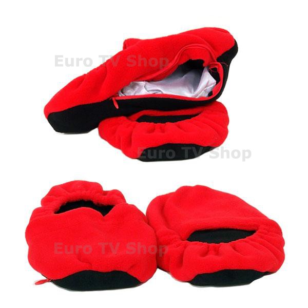 Пантофи Топлър за микровълнова – затоплящи с просо и лавандула (червени)