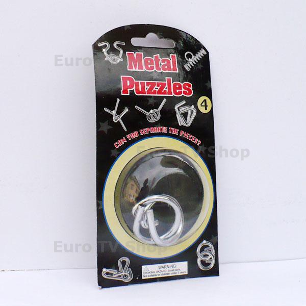 Метален пъзел от 2 части – логическа игра на промоционална цена